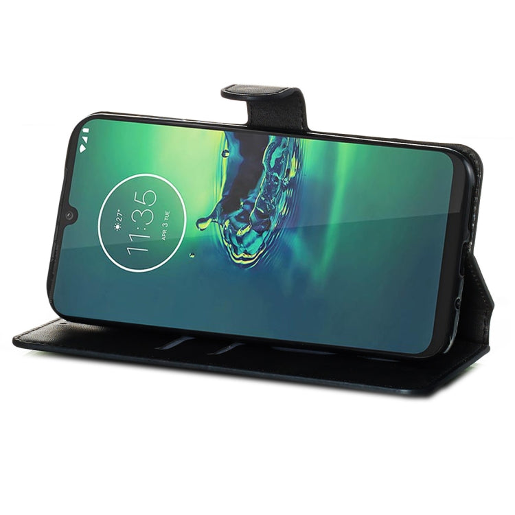 For Motorola Moto G8 Plus Classic Calf Texture Horizontal Flip PU Leather Case, with Holder & Card Slots & Wallet