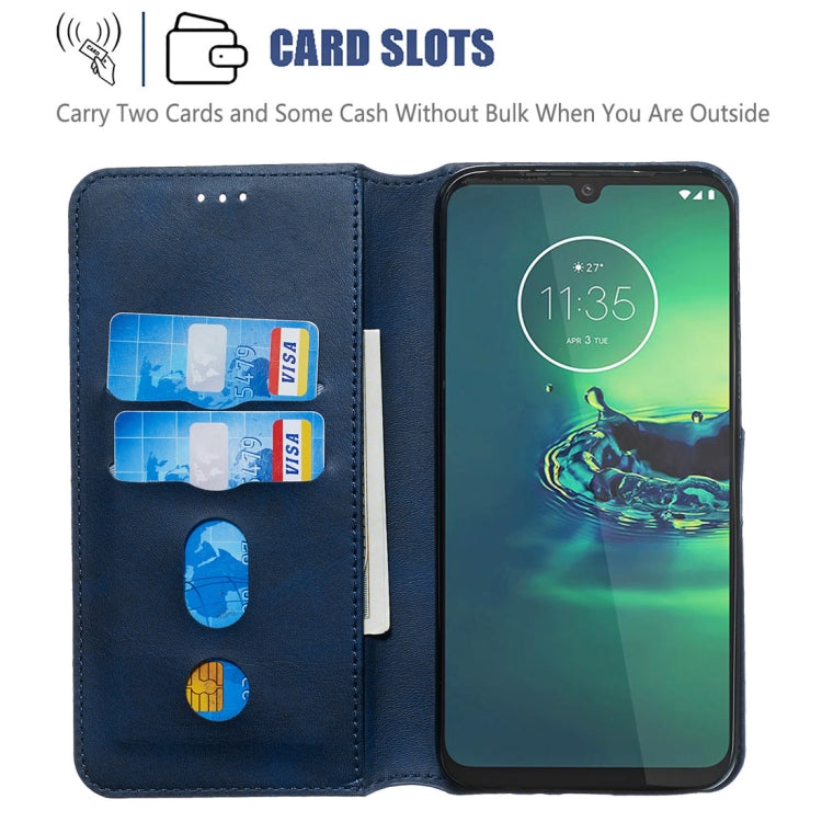 For Motorola Moto G8 Plus Classic Calf Texture Horizontal Flip PU Leather Case, with Holder & Card Slots & Wallet