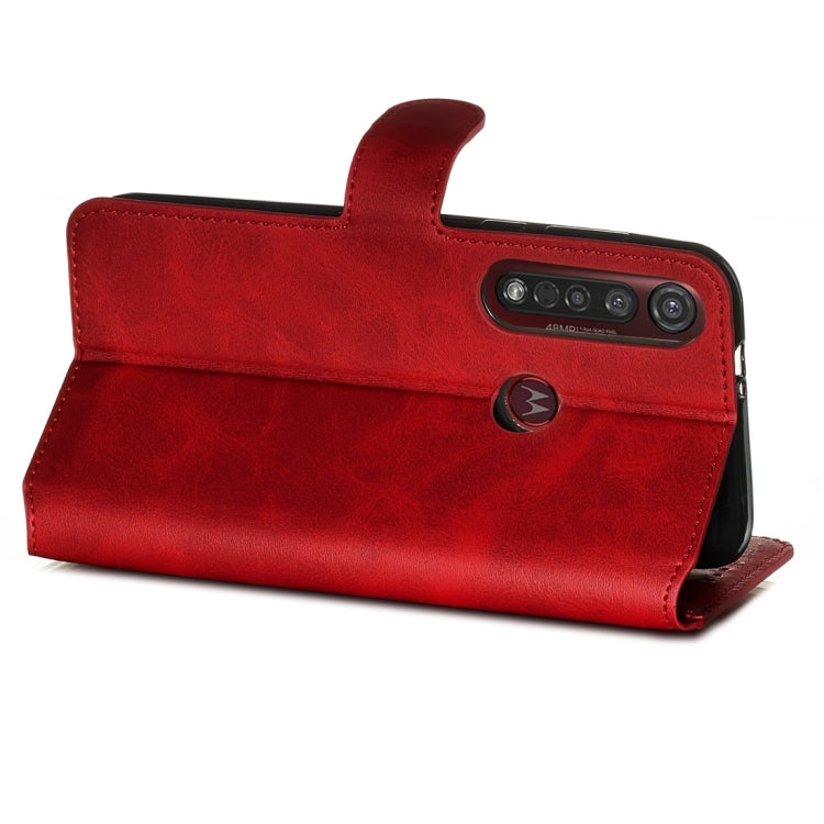 For Motorola Moto G8 Plus Classic Calf Texture Horizontal Flip PU Leather Case, with Holder & Card Slots & Wallet