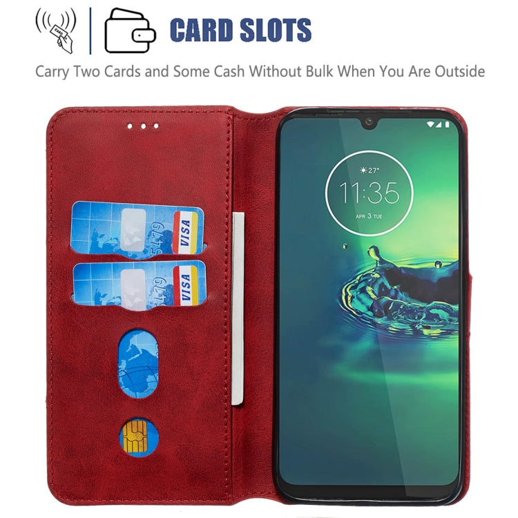 For Motorola Moto G8 Plus Classic Calf Texture Horizontal Flip PU Leather Case, with Holder & Card Slots & Wallet