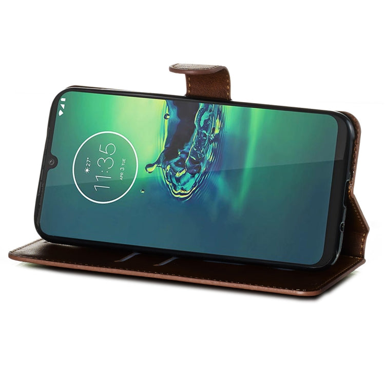 For Motorola Moto G8 Plus Classic Calf Texture Horizontal Flip PU Leather Case, with Holder & Card Slots & Wallet