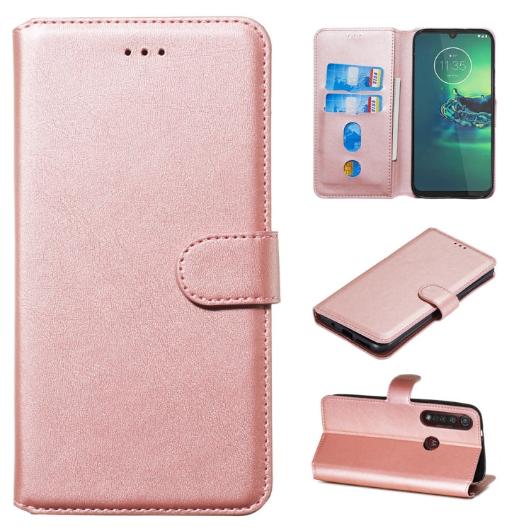 For Motorola Moto G8 Plus Classic Calf Texture Horizontal Flip PU Leather Case, with Holder & Card Slots & Wallet