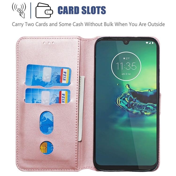 For Motorola Moto G8 Plus Classic Calf Texture Horizontal Flip PU Leather Case, with Holder & Card Slots & Wallet