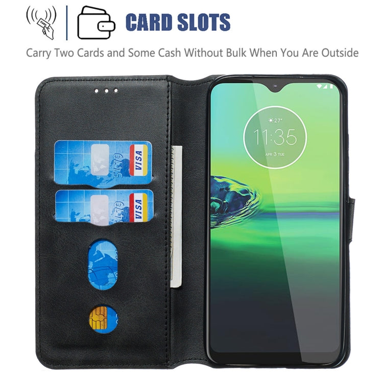 For Motorola Moto G8 Play / One Macro Classic Calf Texture Horizontal Flip PU Leather Case, with Holder & Card Slots & Wallet