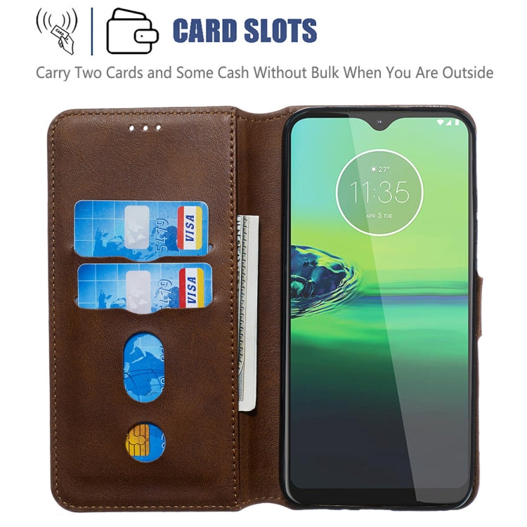 For Motorola Moto G8 Play / One Macro Classic Calf Texture Horizontal Flip PU Leather Case, with Holder & Card Slots & Wallet