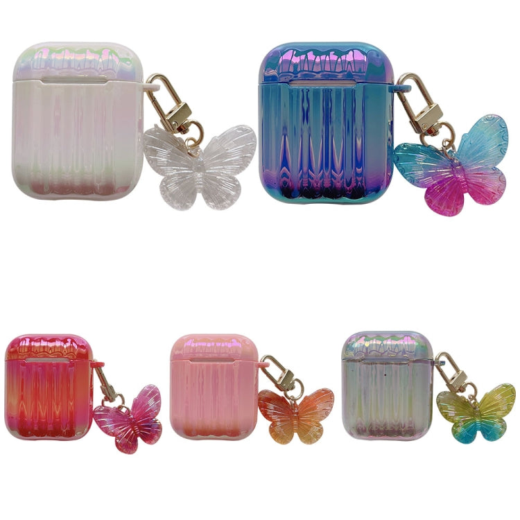 Color Plated PC Earphone Case with Butterfly Clasp For AirPods 1 / 2