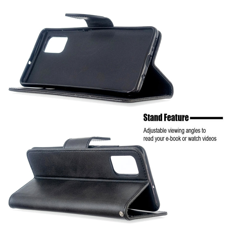 For Galaxy A51 Retro Lambskin Texture Pure Color Horizontal Flip PU Leather Case with Holder & Card Slots & Wallet & Lanyard