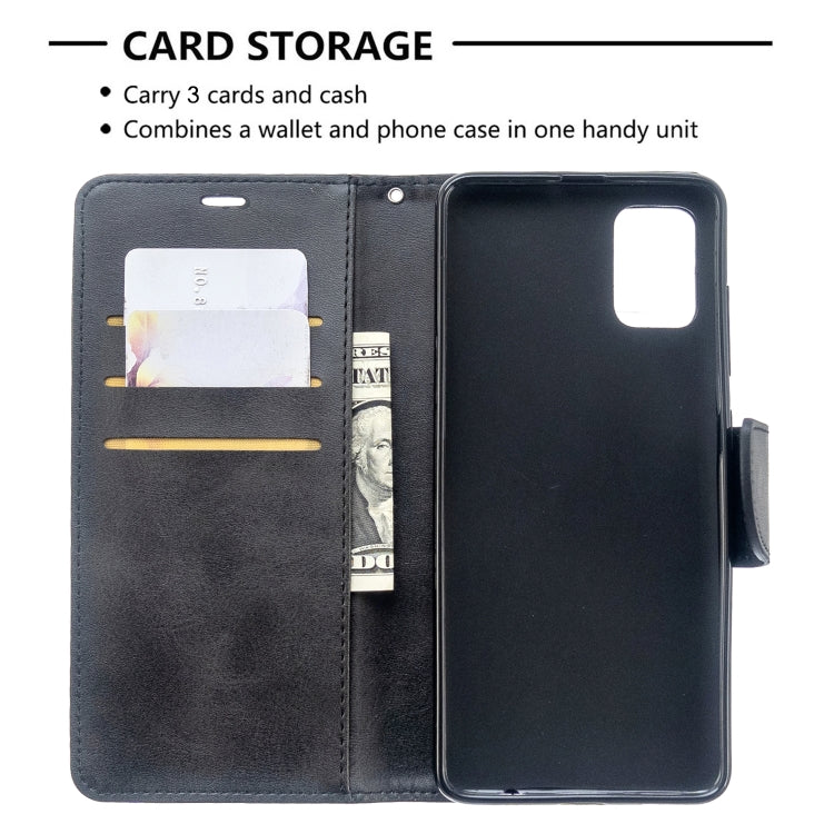 For Galaxy A51 Retro Lambskin Texture Pure Color Horizontal Flip PU Leather Case with Holder & Card Slots & Wallet & Lanyard
