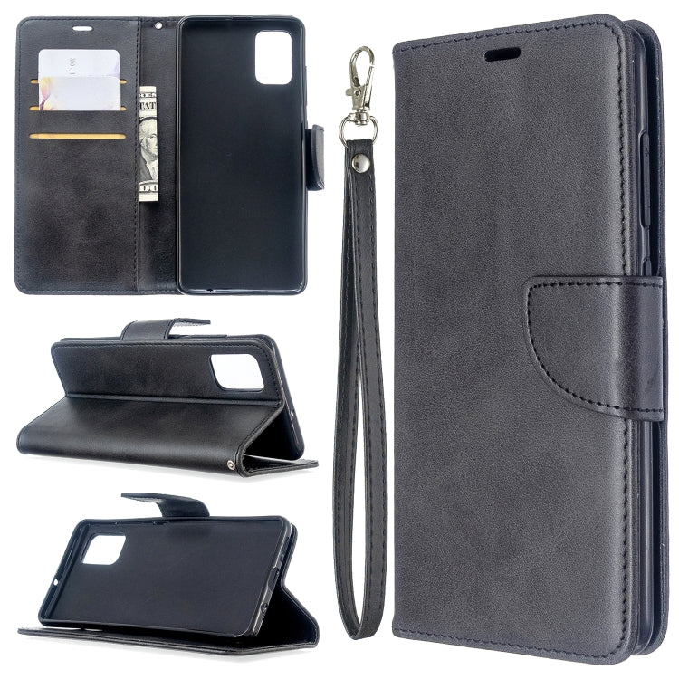 For Galaxy A51 Retro Lambskin Texture Pure Color Horizontal Flip PU Leather Case with Holder & Card Slots & Wallet & Lanyard