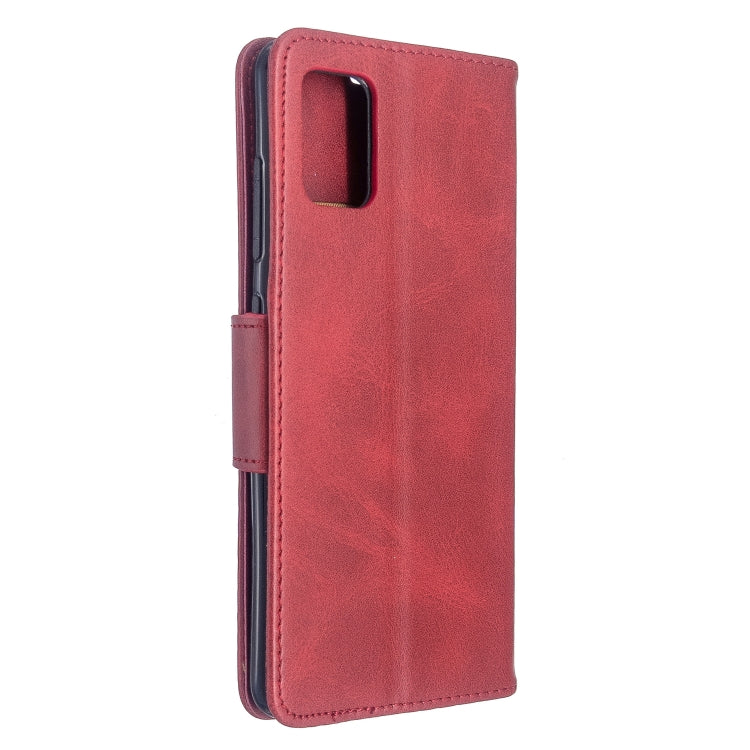 For Galaxy A51 Retro Lambskin Texture Pure Color Horizontal Flip PU Leather Case with Holder & Card Slots & Wallet & Lanyard
