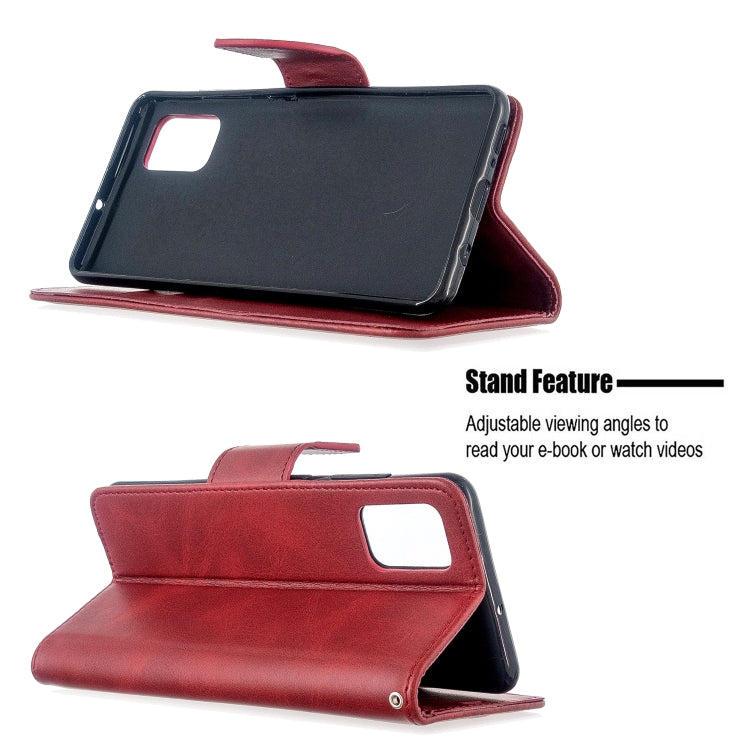For Galaxy A51 Retro Lambskin Texture Pure Color Horizontal Flip PU Leather Case with Holder & Card Slots & Wallet & Lanyard