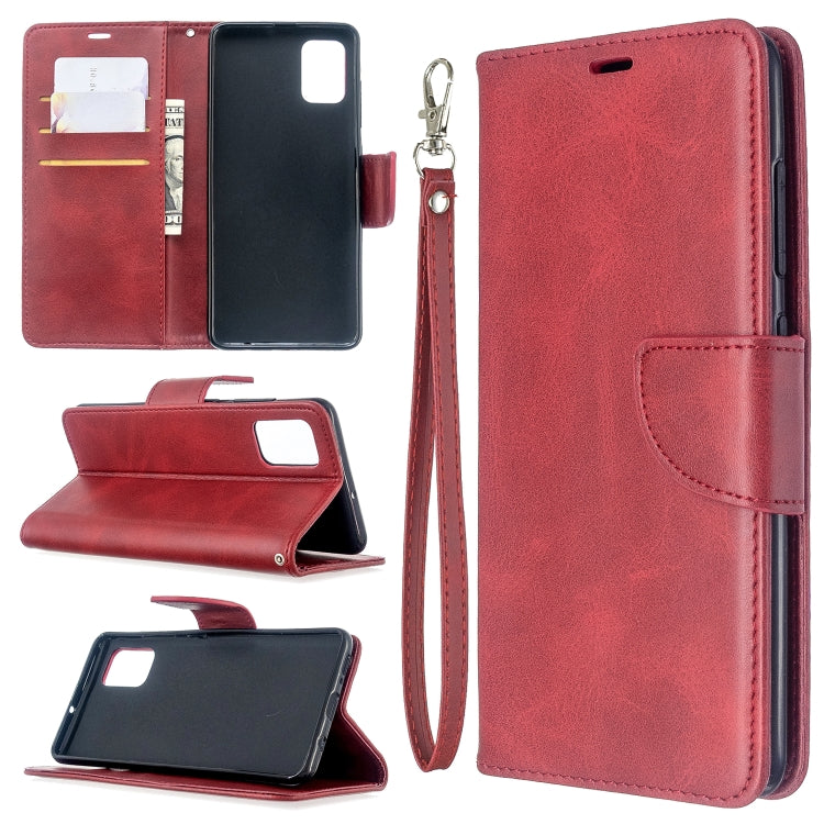 For Galaxy A51 Retro Lambskin Texture Pure Color Horizontal Flip PU Leather Case with Holder & Card Slots & Wallet & Lanyard
