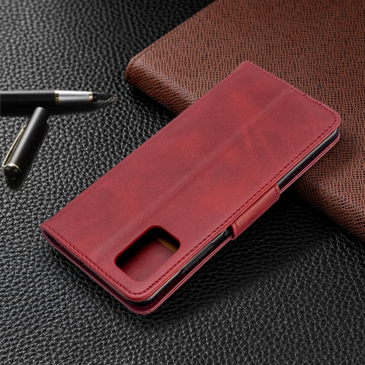For Galaxy A51 Retro Lambskin Texture Pure Color Horizontal Flip PU Leather Case with Holder & Card Slots & Wallet & Lanyard