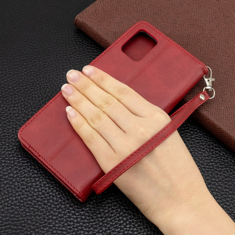 For Galaxy A51 Retro Lambskin Texture Pure Color Horizontal Flip PU Leather Case with Holder & Card Slots & Wallet & Lanyard