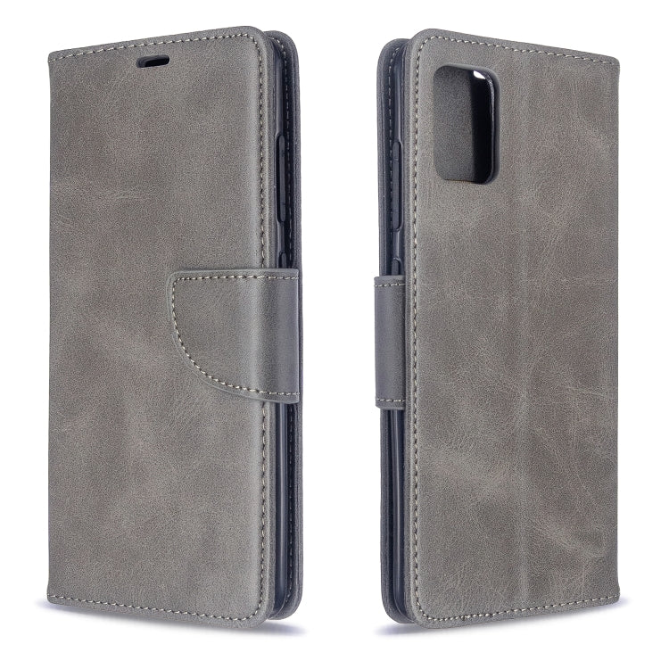 For Galaxy A51 Retro Lambskin Texture Pure Color Horizontal Flip PU Leather Case with Holder & Card Slots & Wallet & Lanyard