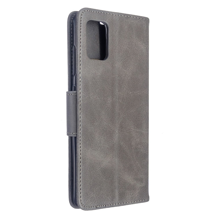 For Galaxy A51 Retro Lambskin Texture Pure Color Horizontal Flip PU Leather Case with Holder & Card Slots & Wallet & Lanyard