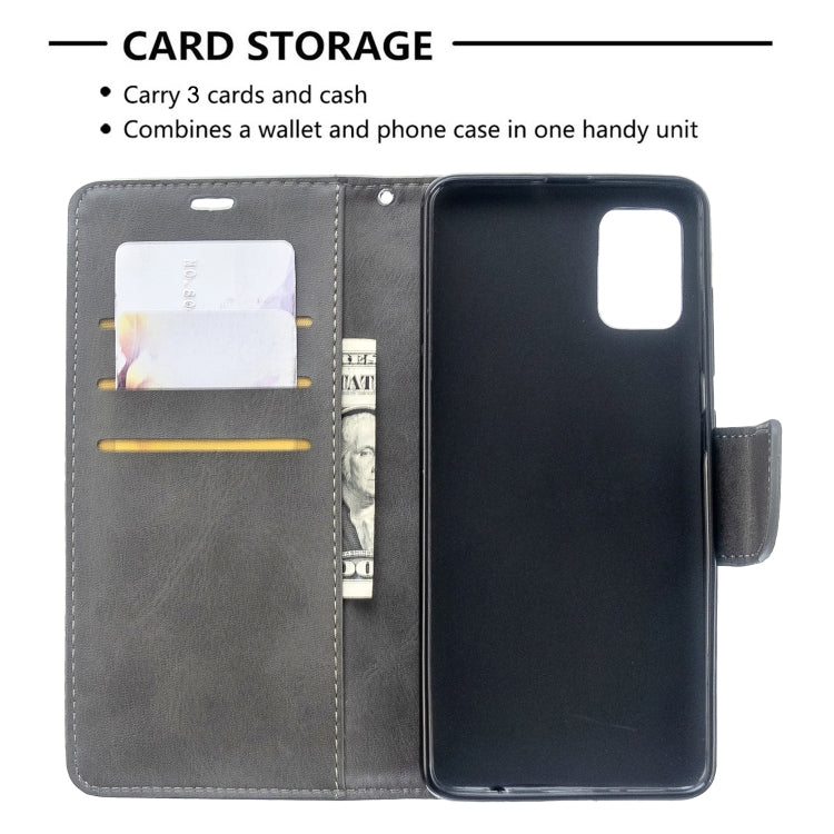 For Galaxy A51 Retro Lambskin Texture Pure Color Horizontal Flip PU Leather Case with Holder & Card Slots & Wallet & Lanyard