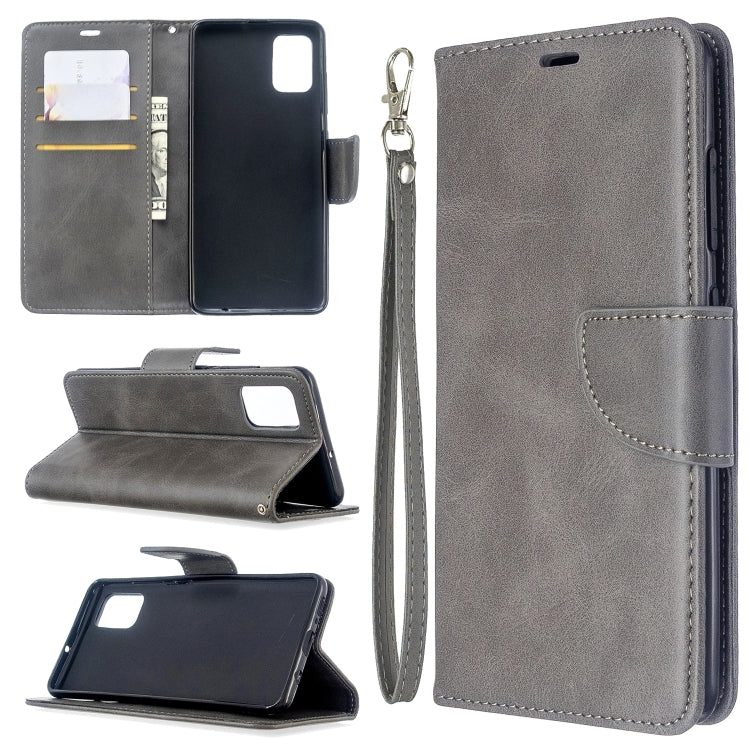 For Galaxy A51 Retro Lambskin Texture Pure Color Horizontal Flip PU Leather Case with Holder & Card Slots & Wallet & Lanyard