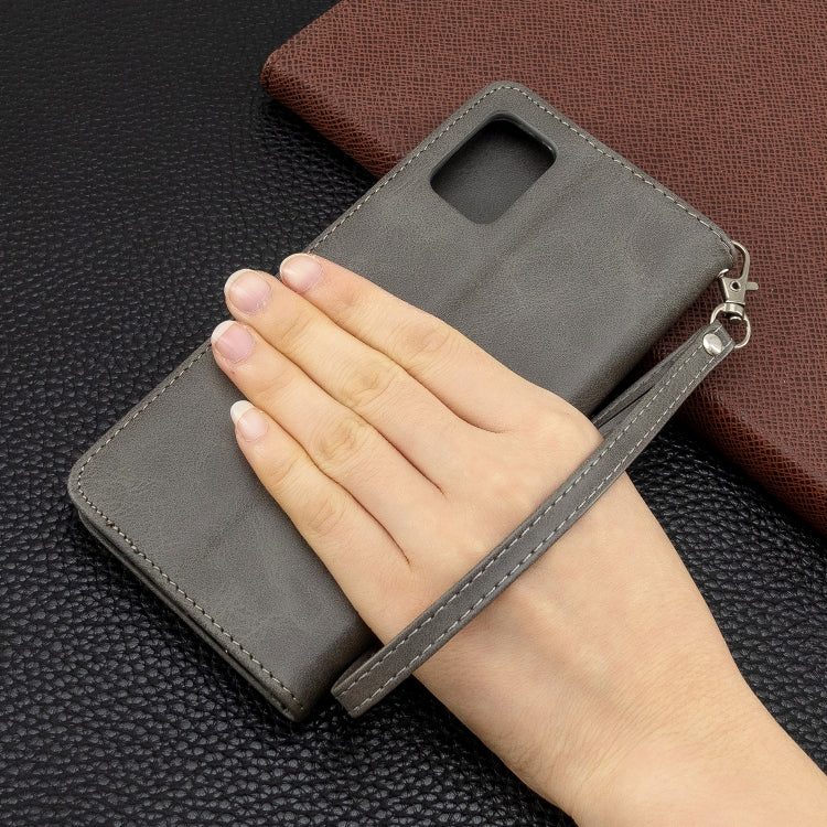 For Galaxy A51 Retro Lambskin Texture Pure Color Horizontal Flip PU Leather Case with Holder & Card Slots & Wallet & Lanyard