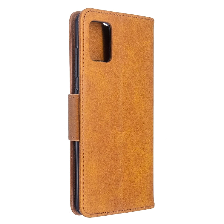 For Galaxy A51 Retro Lambskin Texture Pure Color Horizontal Flip PU Leather Case with Holder & Card Slots & Wallet & Lanyard