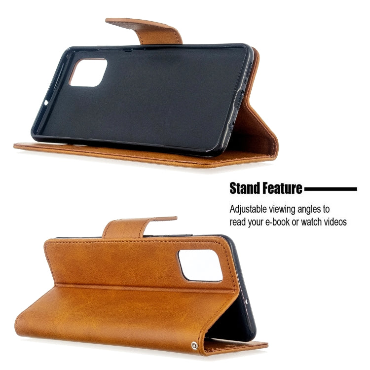 For Galaxy A51 Retro Lambskin Texture Pure Color Horizontal Flip PU Leather Case with Holder & Card Slots & Wallet & Lanyard