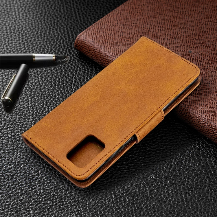 For Galaxy A51 Retro Lambskin Texture Pure Color Horizontal Flip PU Leather Case with Holder & Card Slots & Wallet & Lanyard