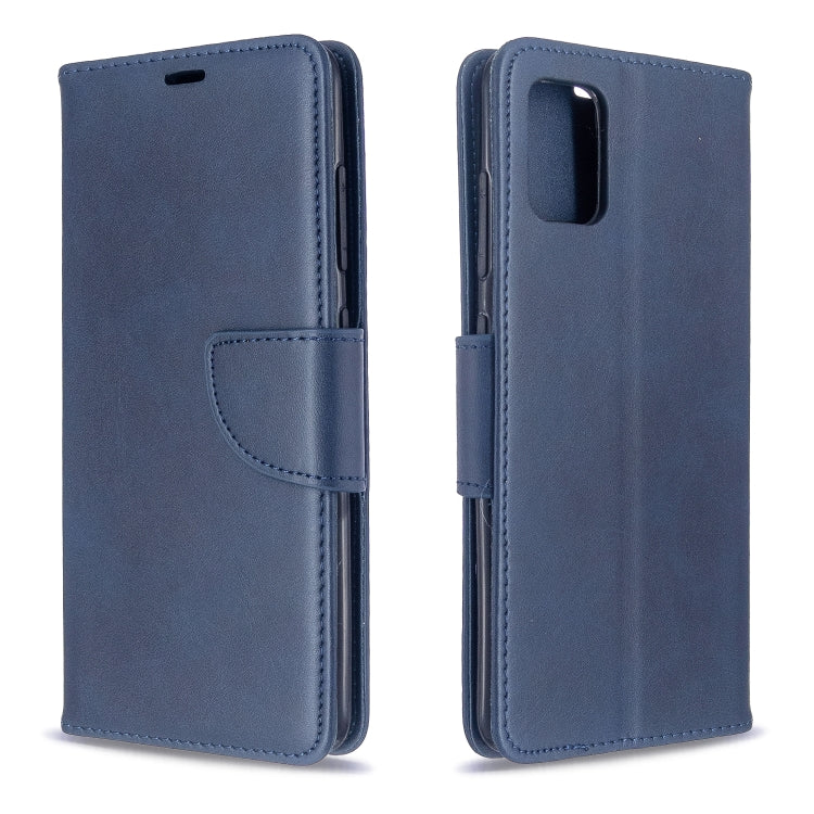 For Galaxy A51 Retro Lambskin Texture Pure Color Horizontal Flip PU Leather Case with Holder & Card Slots & Wallet & Lanyard