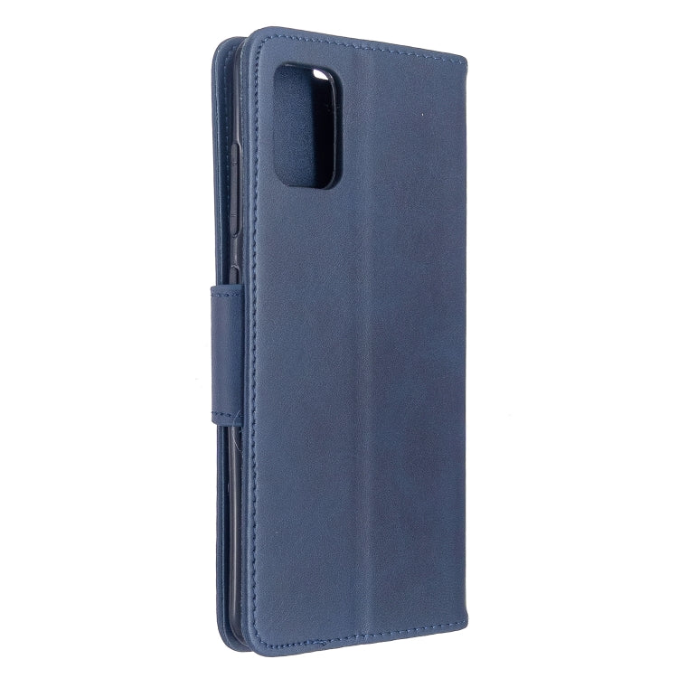 For Galaxy A51 Retro Lambskin Texture Pure Color Horizontal Flip PU Leather Case with Holder & Card Slots & Wallet & Lanyard