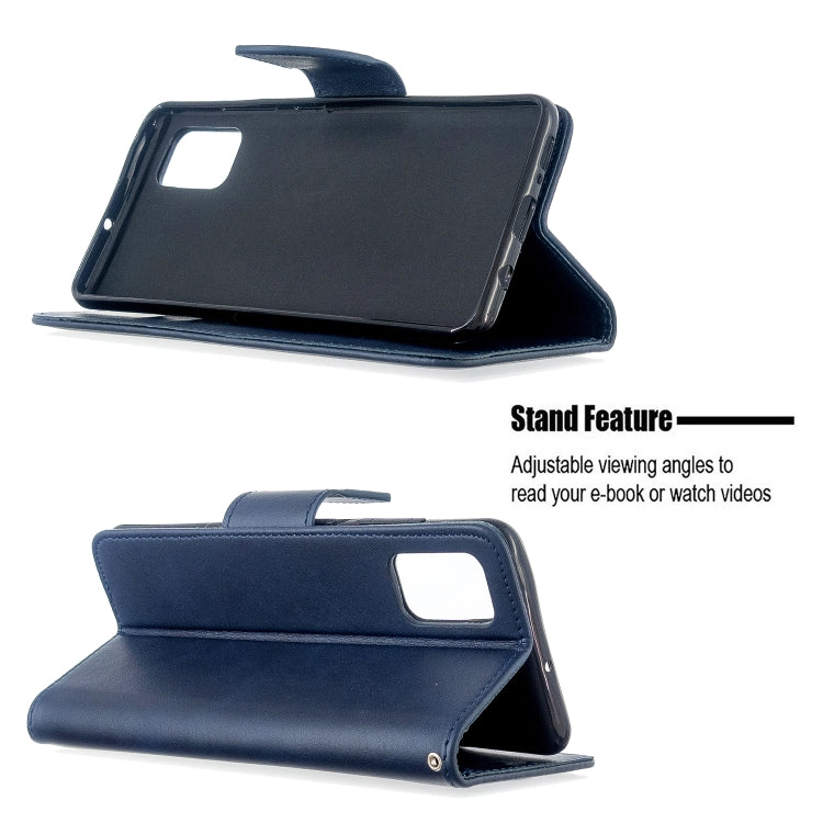 For Galaxy A51 Retro Lambskin Texture Pure Color Horizontal Flip PU Leather Case with Holder & Card Slots & Wallet & Lanyard