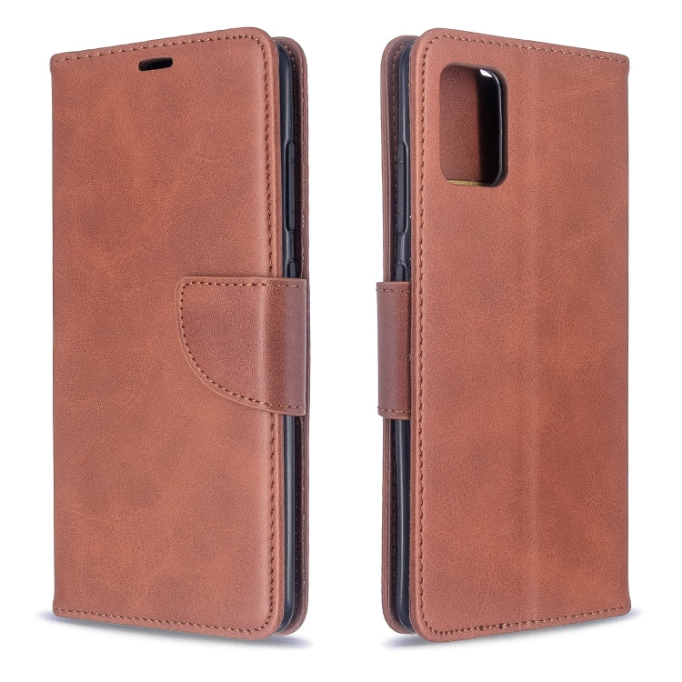 For Galaxy A51 Retro Lambskin Texture Pure Color Horizontal Flip PU Leather Case with Holder & Card Slots & Wallet & Lanyard