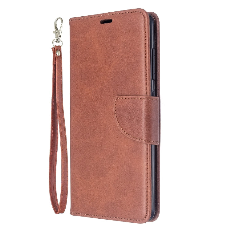 For Galaxy A51 Retro Lambskin Texture Pure Color Horizontal Flip PU Leather Case with Holder & Card Slots & Wallet & Lanyard
