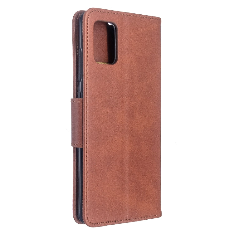For Galaxy A51 Retro Lambskin Texture Pure Color Horizontal Flip PU Leather Case with Holder & Card Slots & Wallet & Lanyard