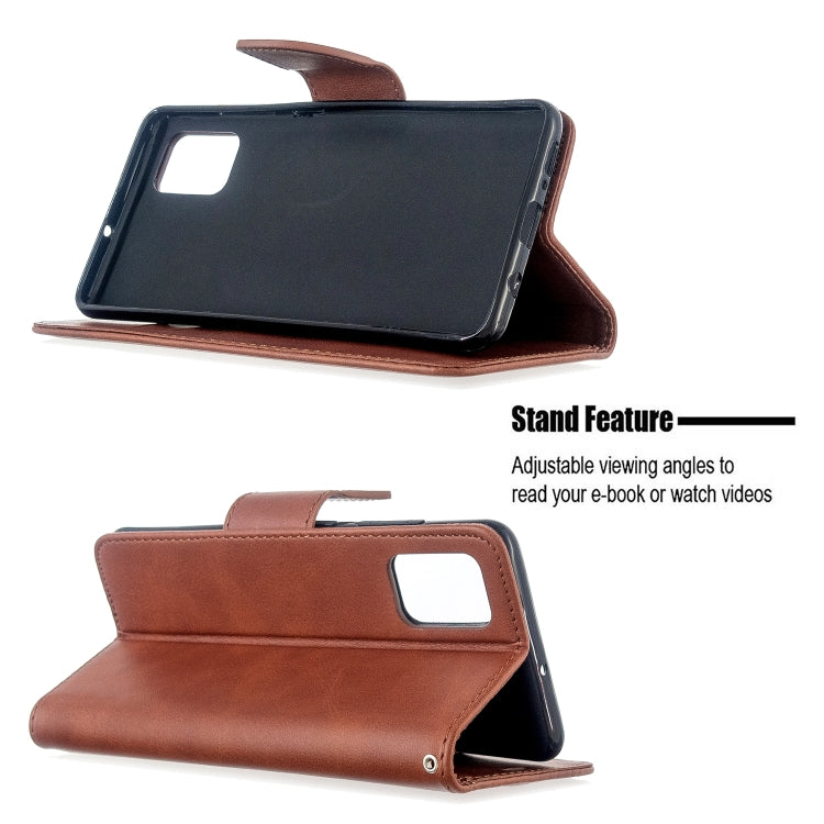 For Galaxy A51 Retro Lambskin Texture Pure Color Horizontal Flip PU Leather Case with Holder & Card Slots & Wallet & Lanyard
