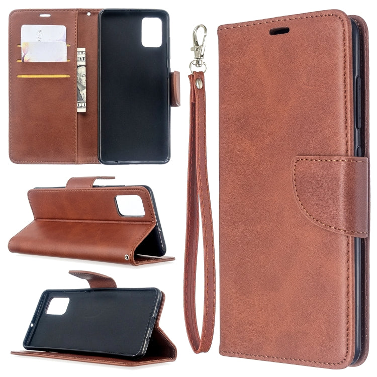 For Galaxy A51 Retro Lambskin Texture Pure Color Horizontal Flip PU Leather Case with Holder & Card Slots & Wallet & Lanyard