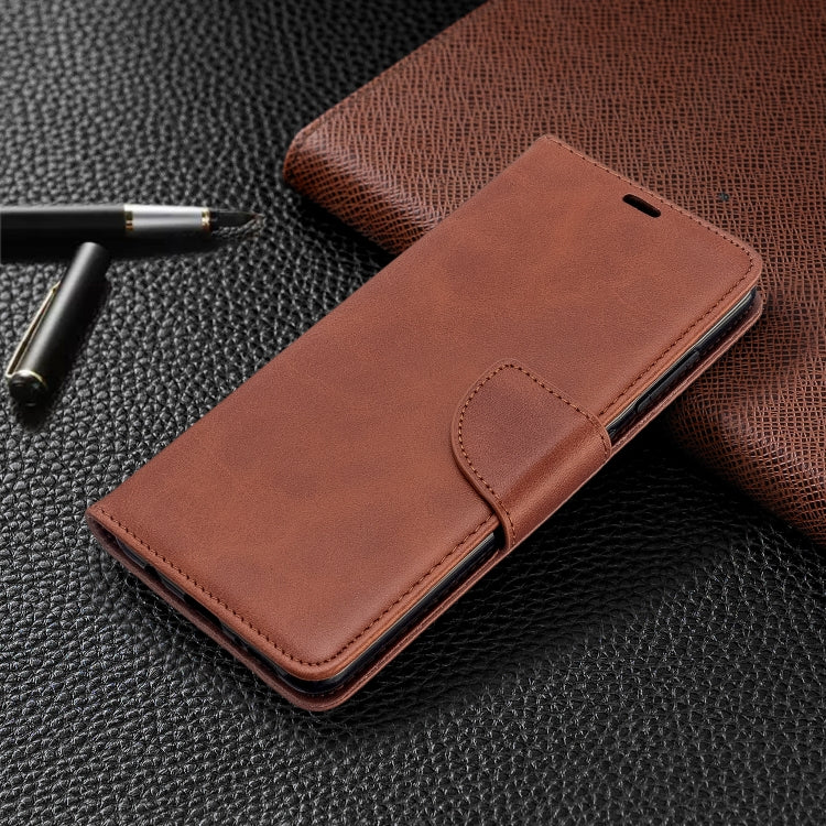 For Galaxy A51 Retro Lambskin Texture Pure Color Horizontal Flip PU Leather Case with Holder & Card Slots & Wallet & Lanyard