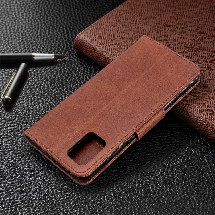 For Galaxy A51 Retro Lambskin Texture Pure Color Horizontal Flip PU Leather Case with Holder & Card Slots & Wallet & Lanyard