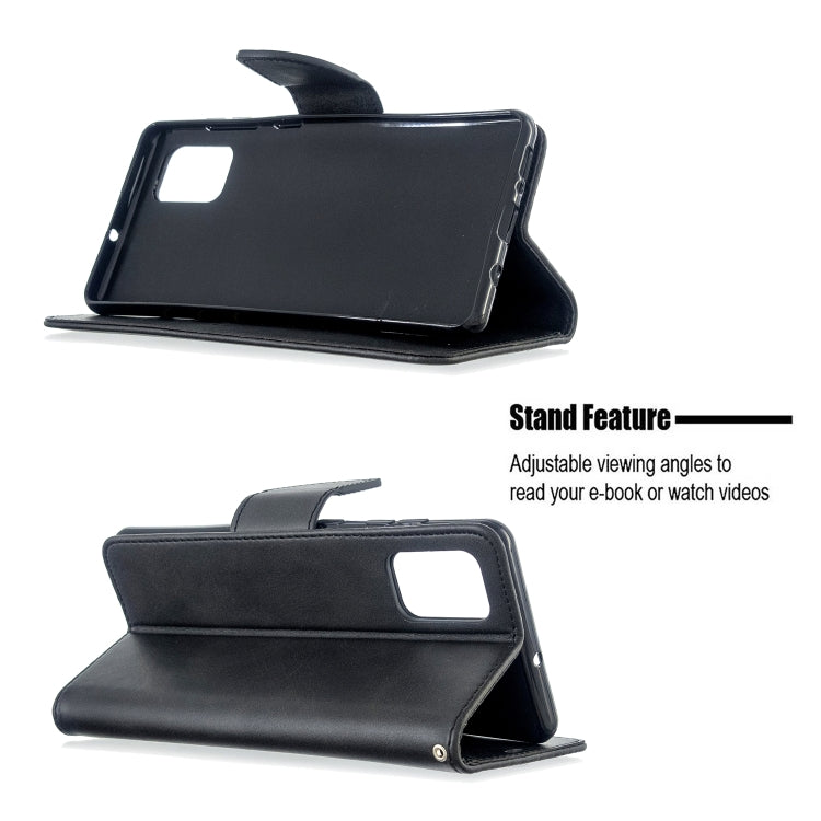 For Galaxy A71 Retro Lambskin Texture Pure Color Horizontal Flip PU Leather Case with Holder & Card Slots & Wallet & Lanyard