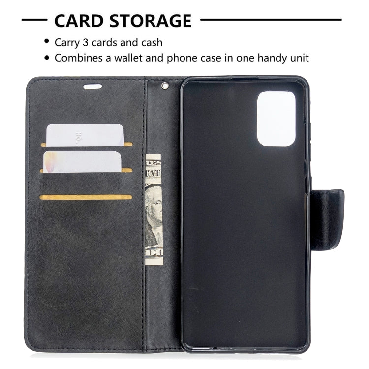 For Galaxy A71 Retro Lambskin Texture Pure Color Horizontal Flip PU Leather Case with Holder & Card Slots & Wallet & Lanyard