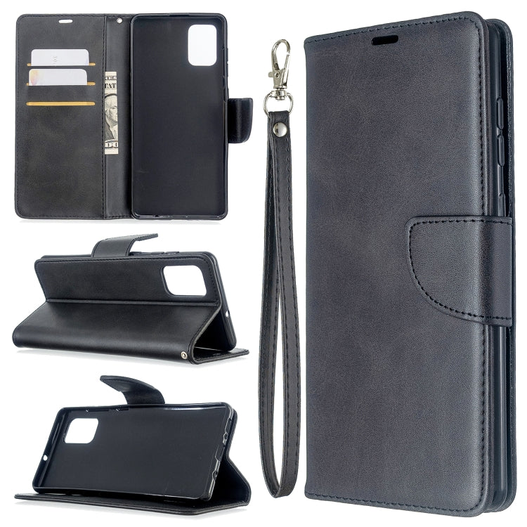 For Galaxy A71 Retro Lambskin Texture Pure Color Horizontal Flip PU Leather Case with Holder & Card Slots & Wallet & Lanyard