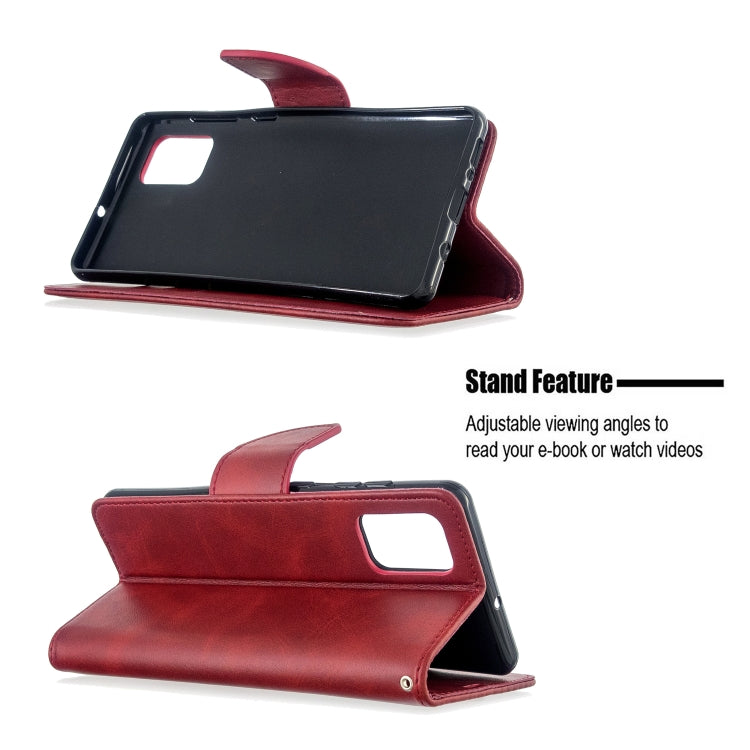 For Galaxy A71 Retro Lambskin Texture Pure Color Horizontal Flip PU Leather Case with Holder & Card Slots & Wallet & Lanyard
