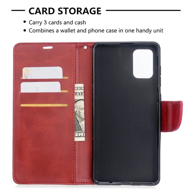 For Galaxy A71 Retro Lambskin Texture Pure Color Horizontal Flip PU Leather Case with Holder & Card Slots & Wallet & Lanyard