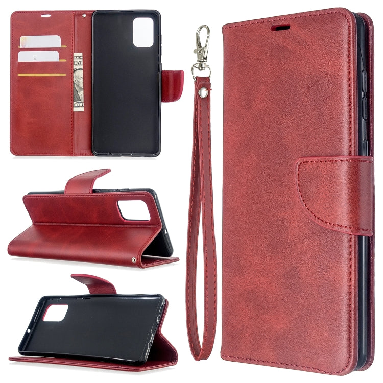 For Galaxy A71 Retro Lambskin Texture Pure Color Horizontal Flip PU Leather Case with Holder & Card Slots & Wallet & Lanyard