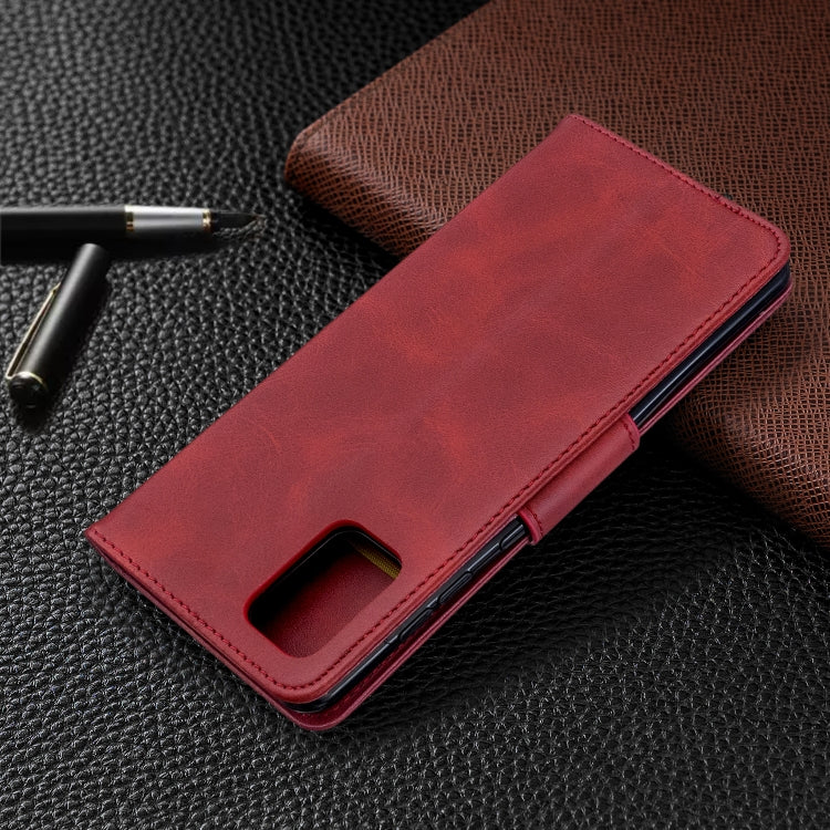 For Galaxy A71 Retro Lambskin Texture Pure Color Horizontal Flip PU Leather Case with Holder & Card Slots & Wallet & Lanyard