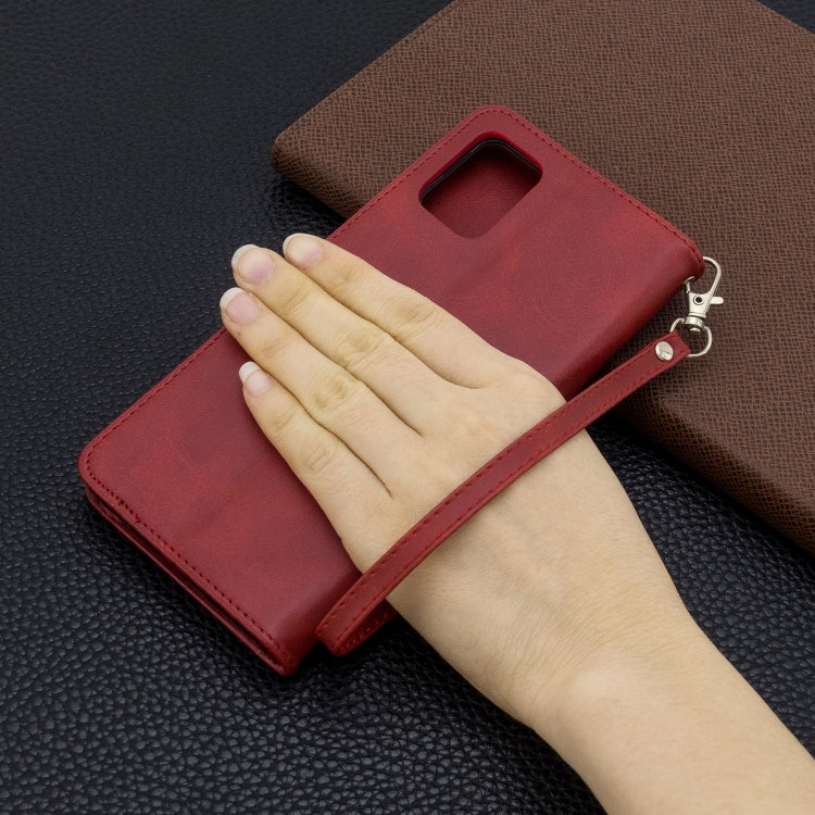 For Galaxy A71 Retro Lambskin Texture Pure Color Horizontal Flip PU Leather Case with Holder & Card Slots & Wallet & Lanyard