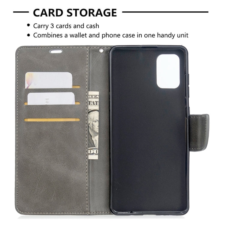 For Galaxy A71 Retro Lambskin Texture Pure Color Horizontal Flip PU Leather Case with Holder & Card Slots & Wallet & Lanyard