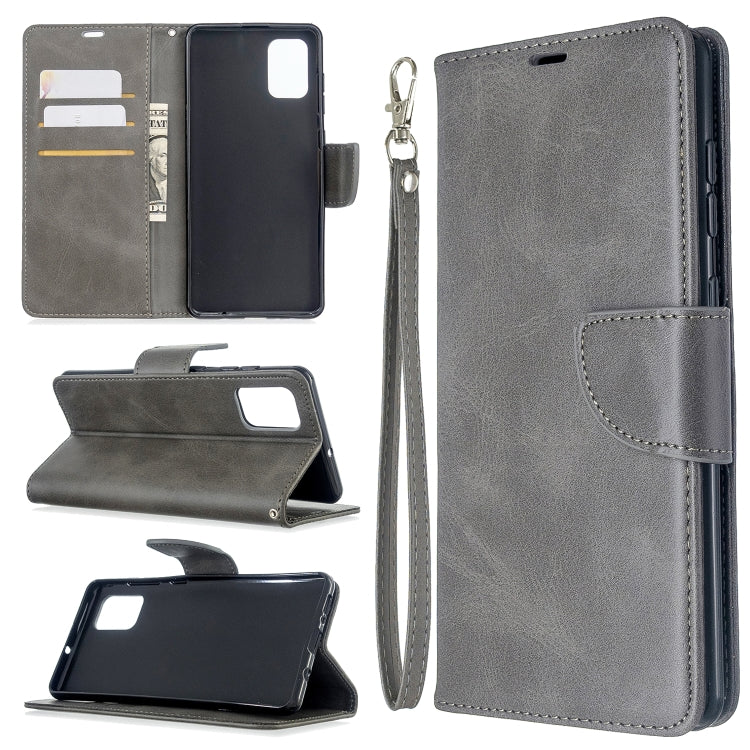 For Galaxy A71 Retro Lambskin Texture Pure Color Horizontal Flip PU Leather Case with Holder & Card Slots & Wallet & Lanyard