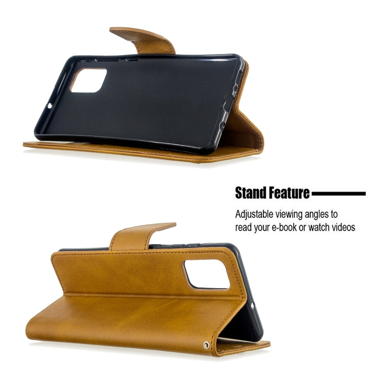 For Galaxy A71 Retro Lambskin Texture Pure Color Horizontal Flip PU Leather Case with Holder & Card Slots & Wallet & Lanyard