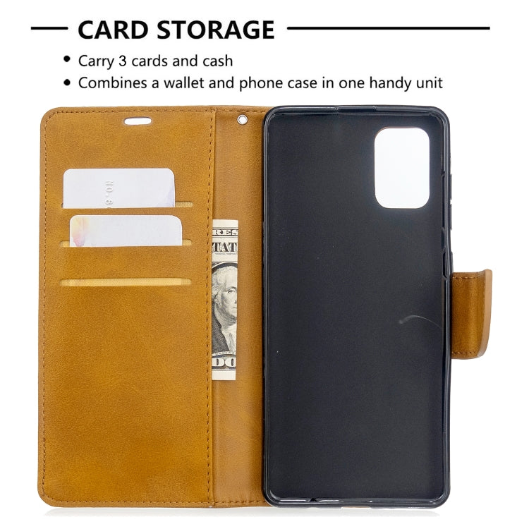 For Galaxy A71 Retro Lambskin Texture Pure Color Horizontal Flip PU Leather Case with Holder & Card Slots & Wallet & Lanyard