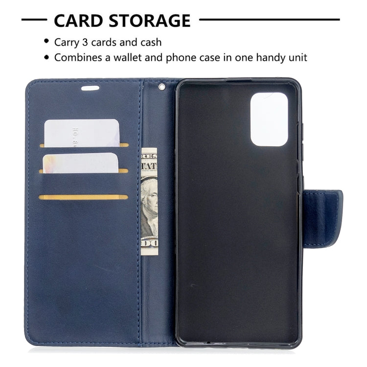 For Galaxy A71 Retro Lambskin Texture Pure Color Horizontal Flip PU Leather Case with Holder & Card Slots & Wallet & Lanyard
