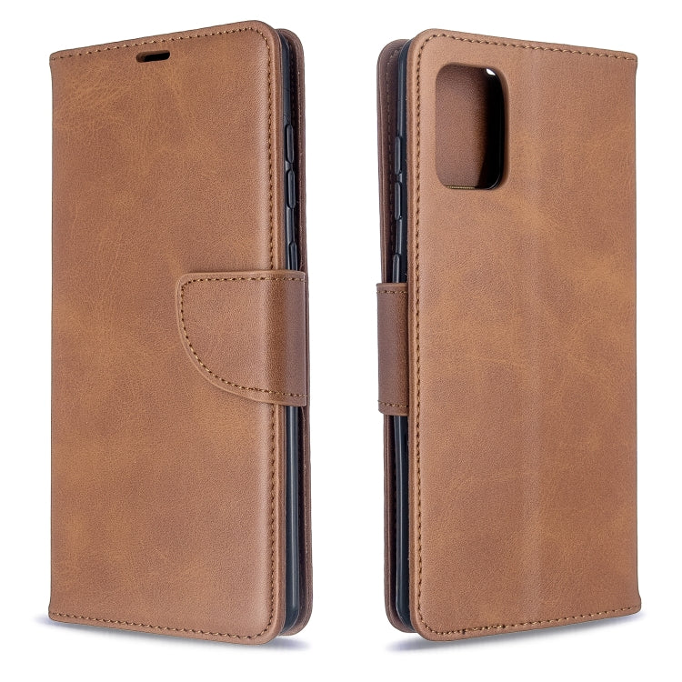 For Galaxy A71 Retro Lambskin Texture Pure Color Horizontal Flip PU Leather Case with Holder & Card Slots & Wallet & Lanyard